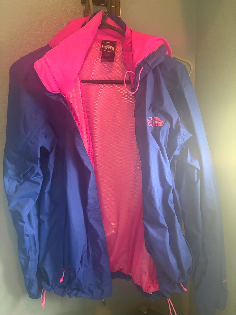 The North Face Bright Pink & Navy Hooded Shell